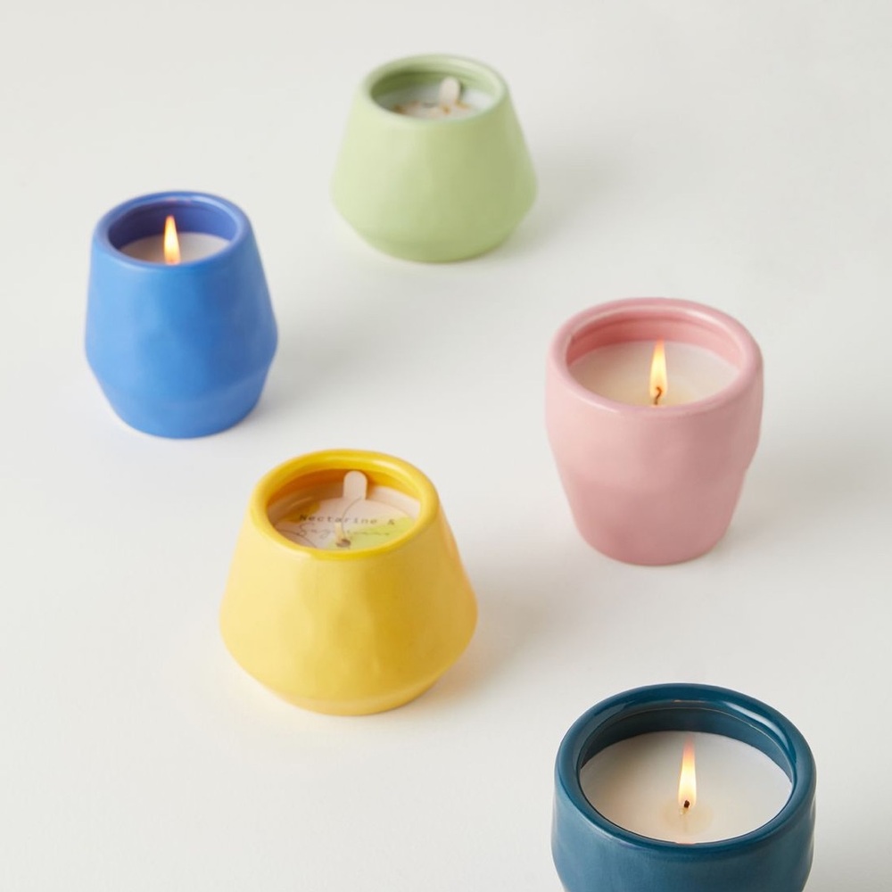 NEW Anthropologie Bodega Ceramic Candles - set of 5